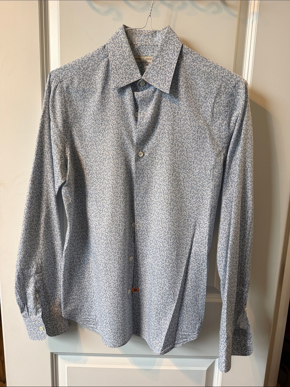 Men's Light Blue Micro-Print Dress Shirt